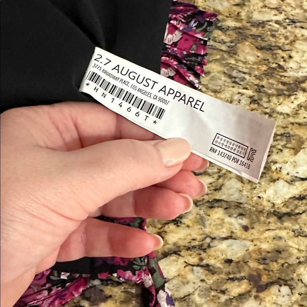 ENDLESS ROSE Floral Ruffle Trim Crop Top In Fuchsia Multi Size S - Picture 6 of 11